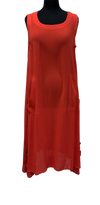 A21472-2 - Tank Dress w/ pocket -Red