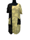 A21642-5 - Short Dress w/ Pocket - Bk/Yellow