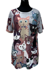A25159-2 - Ladies Top  - Cats - Grey