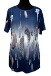 A25172-2 - Pretty Top  Feather  -  Blue