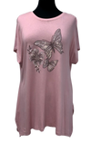 A25714 - Tunic Top Butterfly/Flower - Pink