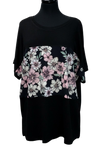 A25885 - Ladies Top Bling Flower - Black