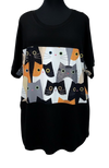 A25887 - Ladies Top Cat Bling - Black