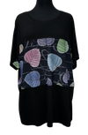 A25891 - Ladies Top Leaves - Black