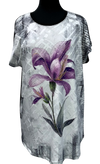 A25898 - Ladies Top Flower - Black