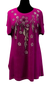 A25902 - Ladies Tunic Neck Flower - Mangenta