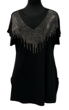 A25903 - Ladies Tunic Bling Neck - Black