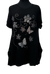 A25907 - Ladies Tunic Flower Butterfly - Black