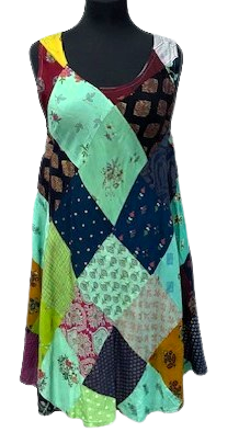 A40739-Patchwork  Umbrella Short Dress