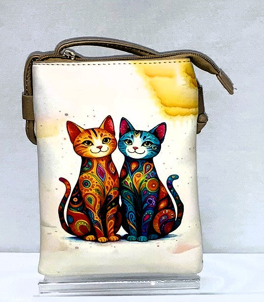CB0030-Crossbody Hand Painted - Cat