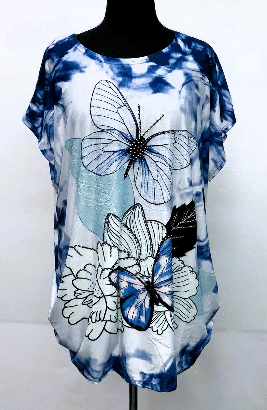 E21158-2-Fun Top Butterfly - Blue