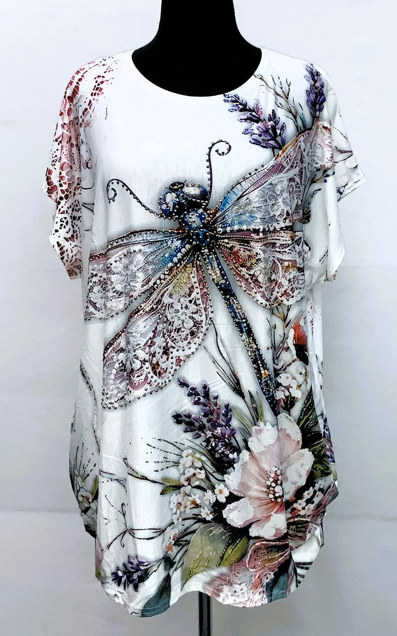 E21159-1-Fun Top Dragonfly - White