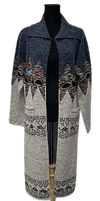 F10970 - Long Sweater w/  Pocket - Beige