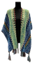 F11150-1 - Multi Poncho Open - Blue/Green