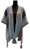 F11150-3 - Multi Poncho Open - Blue Multi