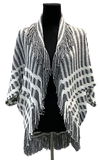 F11151-1 -  Poncho Open w/Sleeve - Grey