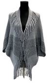 F11152-2 - Poncho Open w/Sleeve - Grey/Dk. Grey