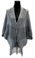 F11152-2 - Poncho Open w/Sleeve - Grey/Dk. Grey