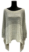 F11153-4 - Pull On Poncho Stripes - Beige