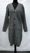 F11714-3 - Cardigan w/ Pocket - Charcoal
