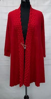 F11718-1 - Open Cardigan  - Red