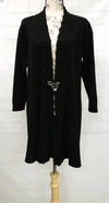 F11718-2 - Open Cardigan  - Black