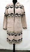 F11723 - Long Sweater w/ Hood - Pink