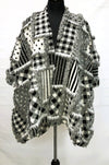F11756 - Poncho w/ Dots - B/W