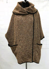 F11758 - Poncho w/ Pocket - Brown