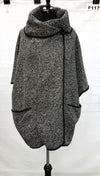 F11759 - Poncho w/ Pocket - Grey