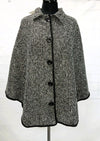 F11760 - Poncho w/ Pocket - Black/Grey