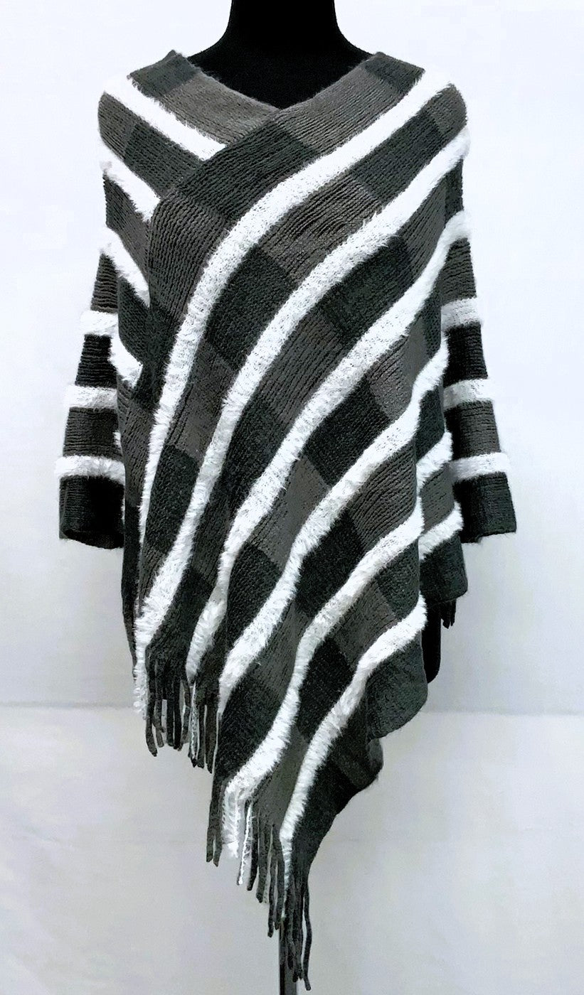 F11921-2-Pull On Poncho - Black