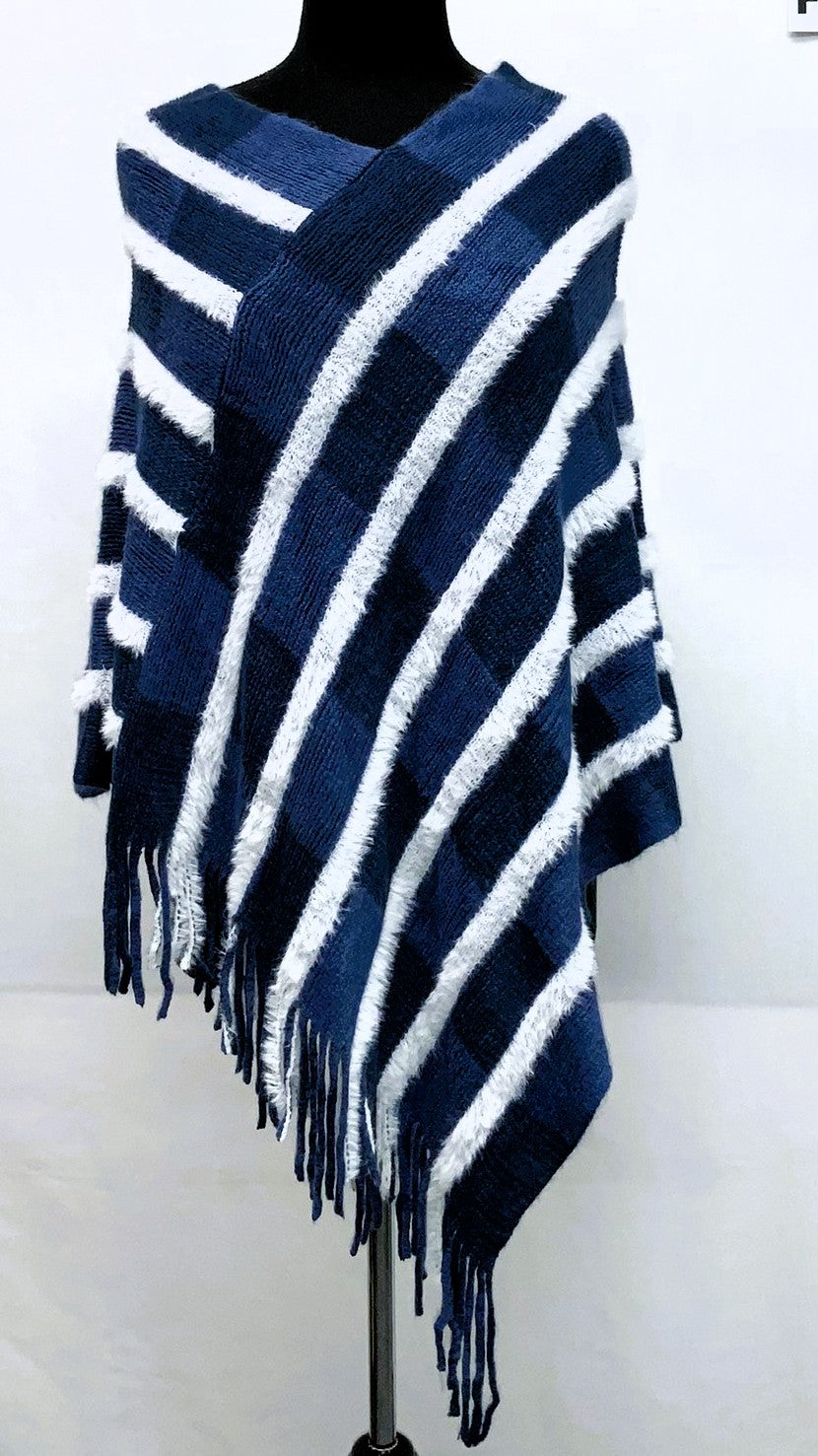 F11921-4-Pull On Poncho - Navy