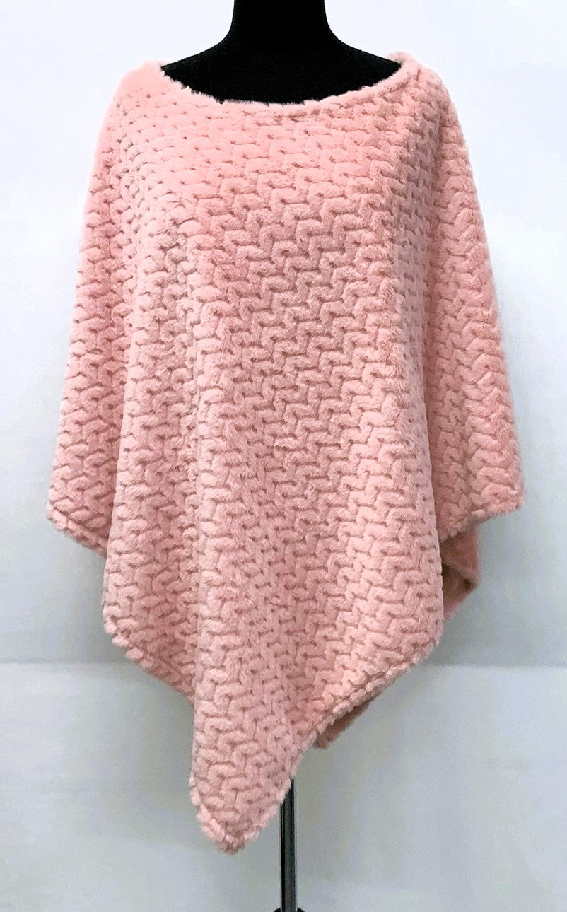 F11931-1-Pull On Poncho - Pink