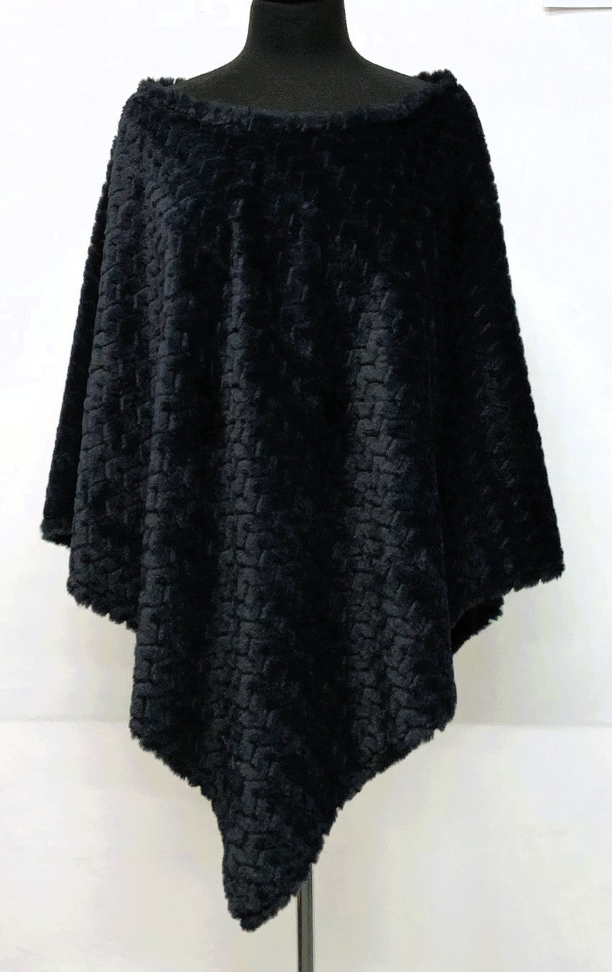 F11931-2-Pull On Poncho - Navy