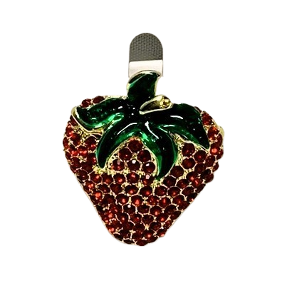 J60529 - Broach - Strawberries - Gold
