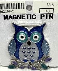 J62109-1-Magnetic Broach Owl - Blue