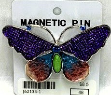 J62134-1-Magnetic Broach Butterfly - Purple