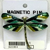J62138-4-Magnetic Broach Dragonfly - Green