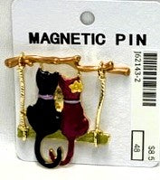 J62143-2-Magnetic Broach Cat - Purple/Red