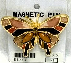 J62144-1-Magnetic Broach Butterfly - Brown