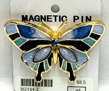 J62144-2-Magnetic Broach Butterfly - Blue