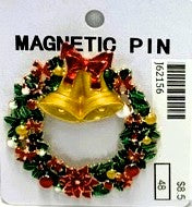 J62156-Magnetic Broach Xmas Wreath - Multi