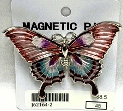 J62164-2-Magnetic Broach Butterfly - Fuchsia