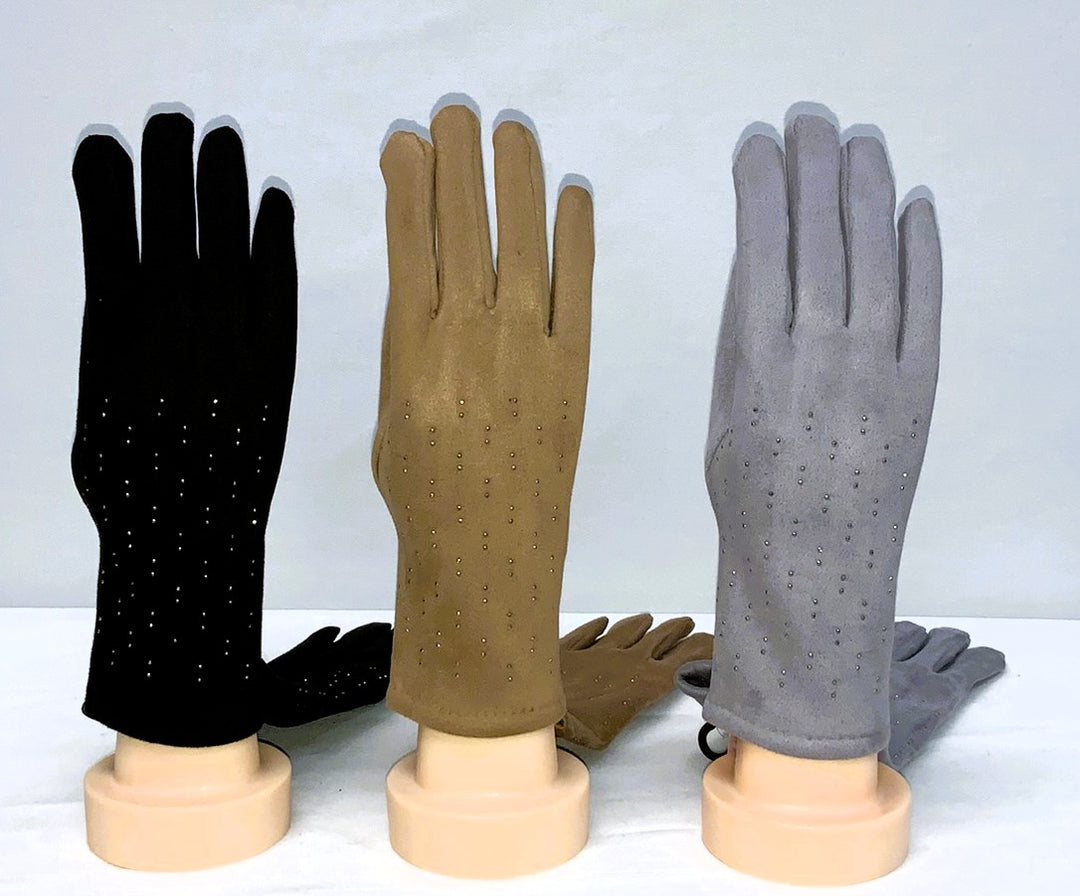 N03206-Gloves Bling - BK-6 TAU-3  GY-3 (12 prs/Pack)