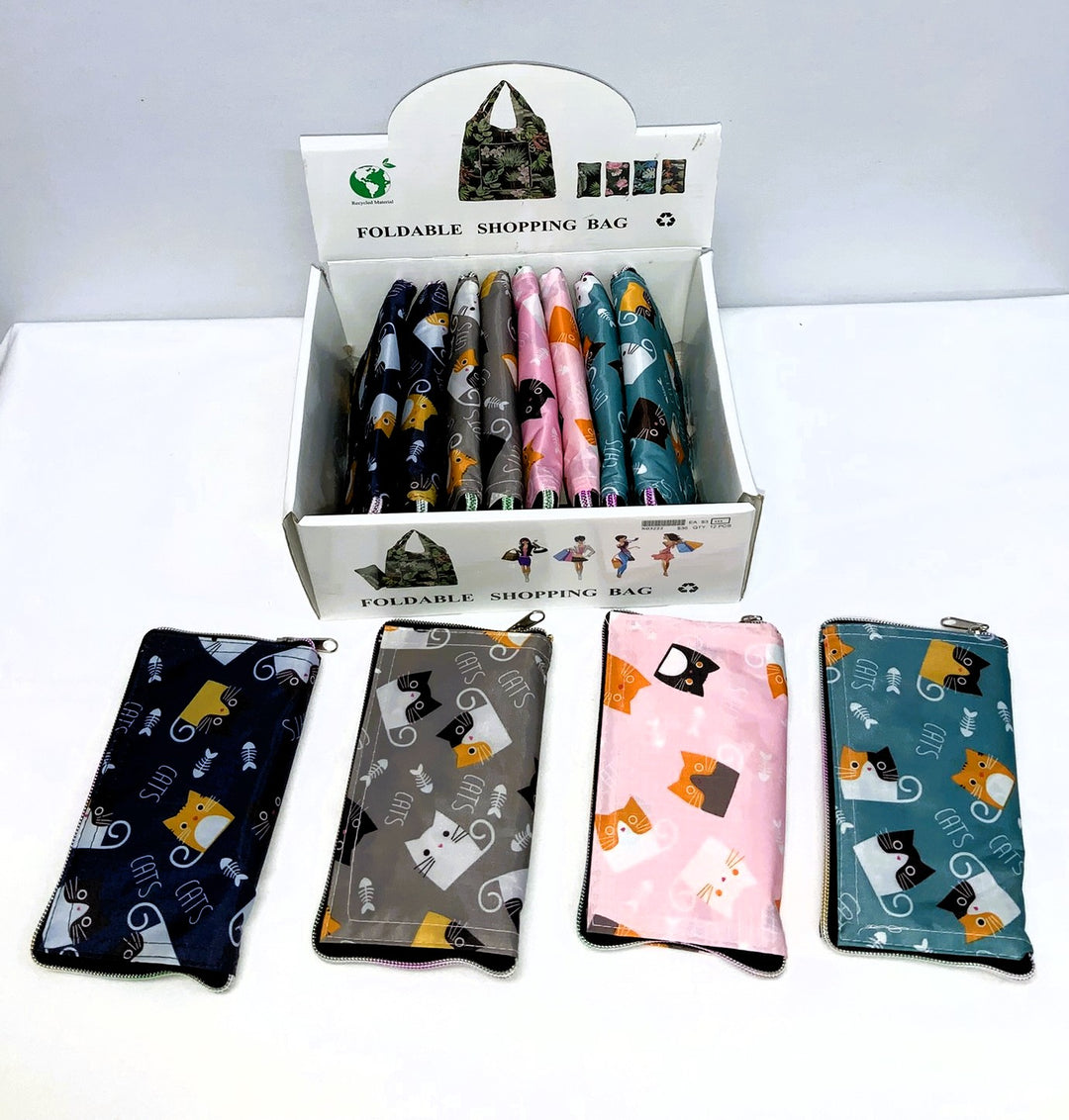 N03222-Folding Bags - Cats (12/un) -