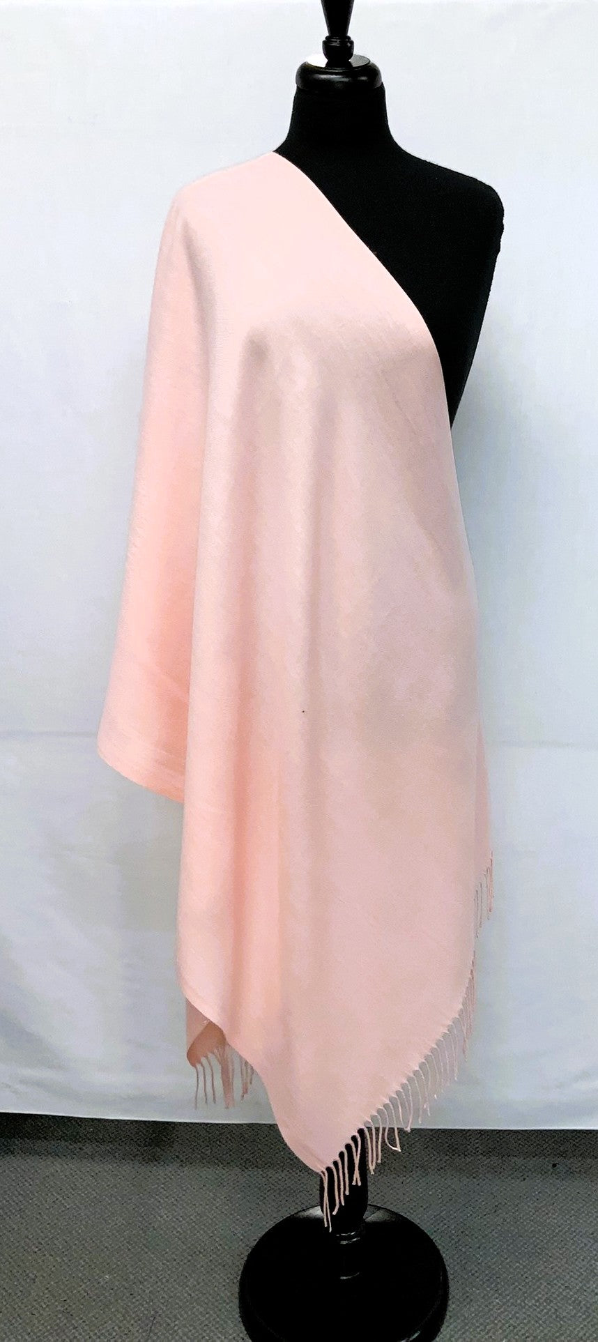 SD2534-3-Pashima Shawl Plain  - Coral