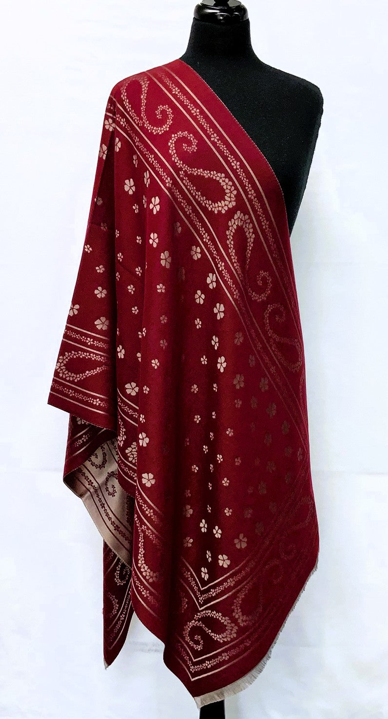 SD2602-2-Shawl Reversible - Burg