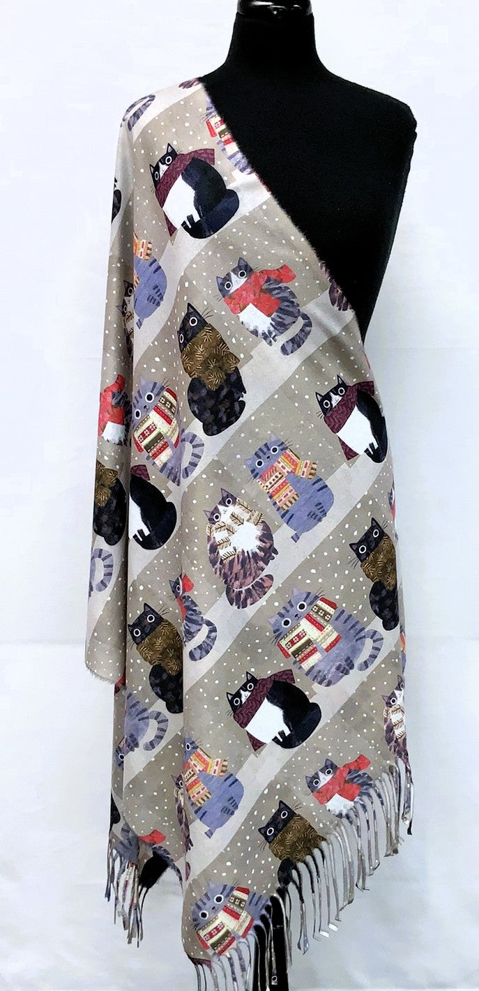 SD2611-1-Shawl Cat - Grey