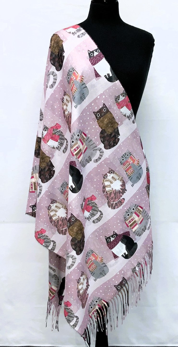 SD2611-3-Shawl Cat - Pink